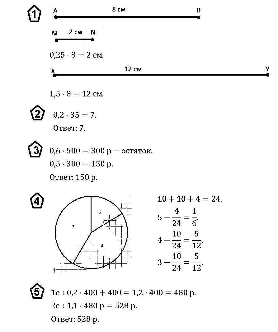 Математика 6 Никольский К-2 В-1 ответы